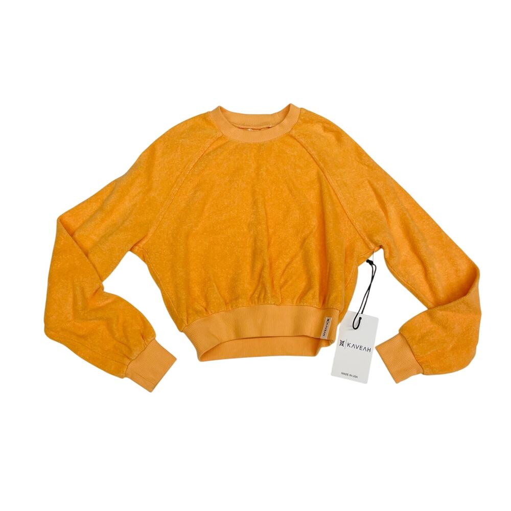 NWT Kaveah Size XL (14/16) Terry Cloth Crewneck in Apricot Yellow